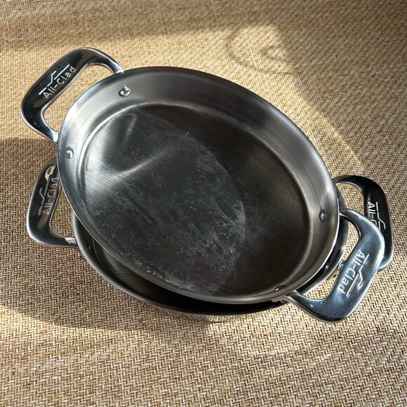 All-Clad Stainless Steel Mini Bakers Pair 9” Oval Gratin Dishes w/ Handles - Picture 4 of 5